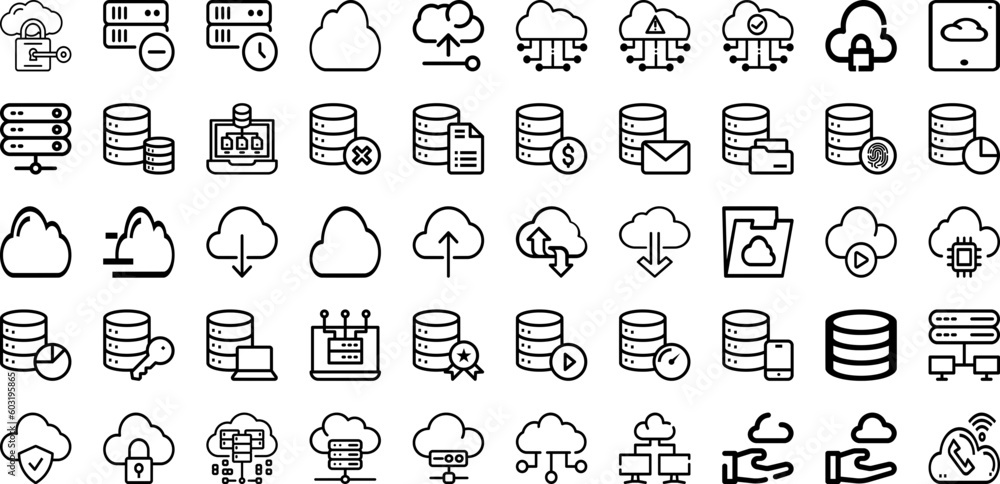 Set Of Data Icons Collection Isolated Silhouette Solid Icons Including Computer, Information, Business, Technology, Network, Data, Digital Infographic Elements Logo Vector Illustration