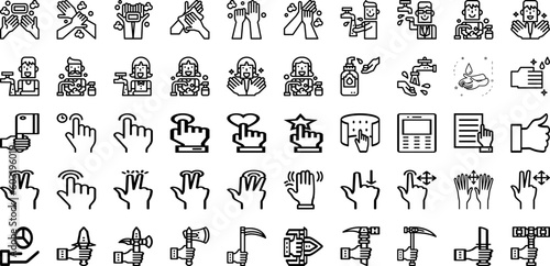 Set Of Hand Icons Collection Isolated Silhouette Solid Icons Including Isolated  Business  White  Woman  Hand  Touch  Hold Infographic Elements Logo Vector Illustration