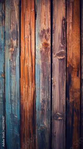 Colorful old wooden texture. Generative AI