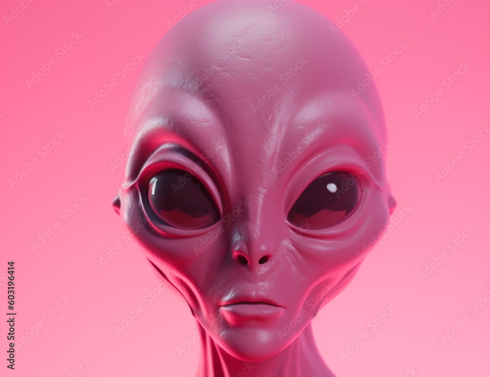 face alien beautiful art fantasy portrait fiction science pink illustration person. Generative AI. face alien beautiful art fantasy portrait fiction science pink illustration person. Generative AI.