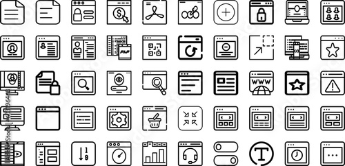 Set Of Page Icons Collection Isolated Silhouette Solid Icons Including Blank, Background, Template, Page, Vector, Design, Illustration Infographic Elements Logo Vector Illustration