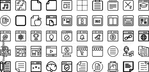 Set Of Page Icons Collection Isolated Silhouette Solid Icons Including Design, Background, Page, Template, Blank, Vector, Illustration Infographic Elements Logo Vector Illustration