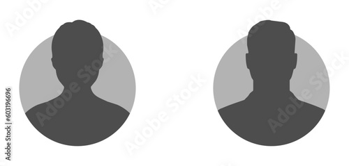 Default anonymous user portrait vector illustration flat vector designs set