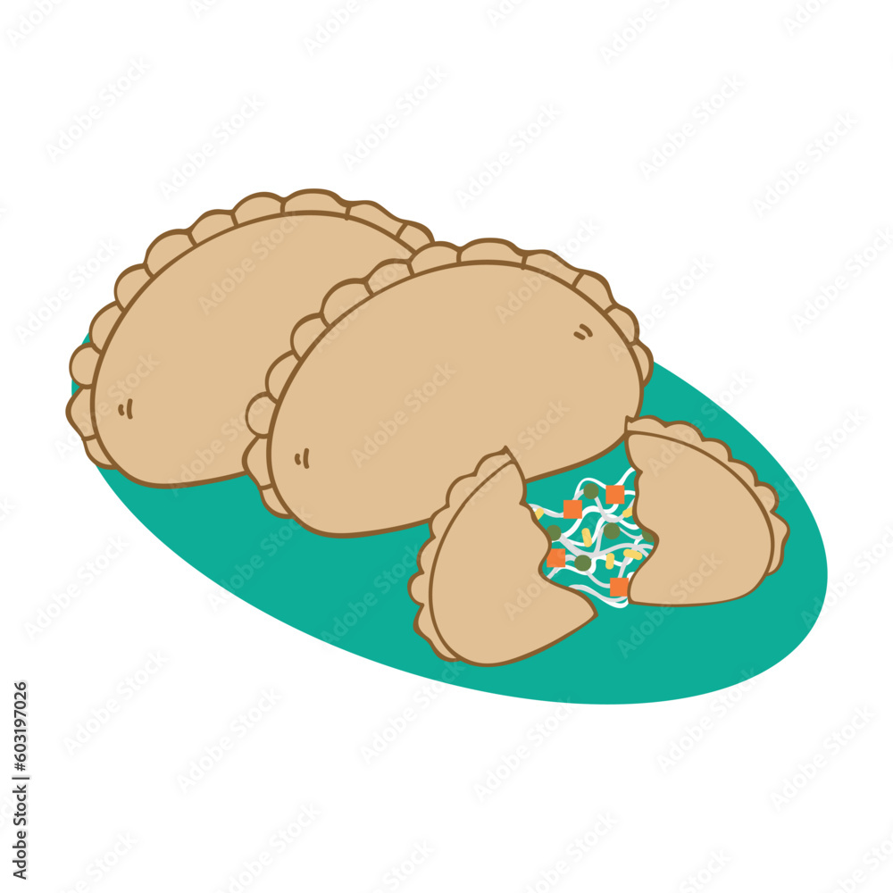 Hand Drawn Indonesian Traditional Food Illustration. Hand Drawn Indonesian Traditional Food Illustration.