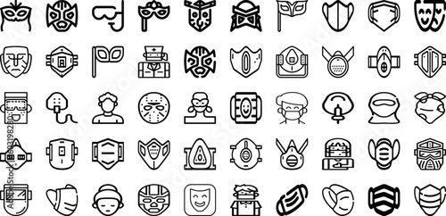 Set Of Mask Icons Collection Isolated Silhouette Solid Icons Including Mask  Medical  Health  Coronavirus  Virus  Face  Epidemic Infographic Elements Logo Vector Illustration