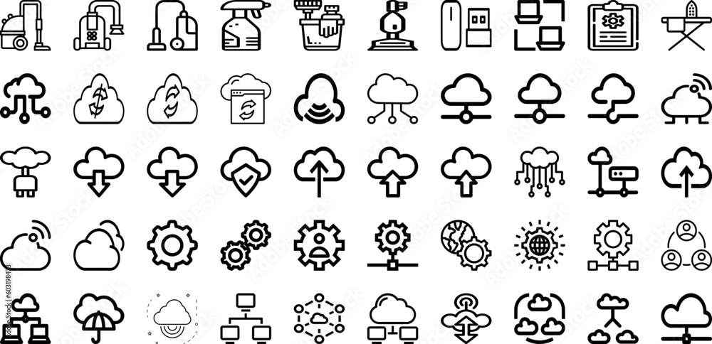 Set Of Work Icons Collection Isolated Silhouette Solid Icons Including Computer, Business, Laptop, People, Office, Internet, Work Infographic Elements Logo Vector Illustration