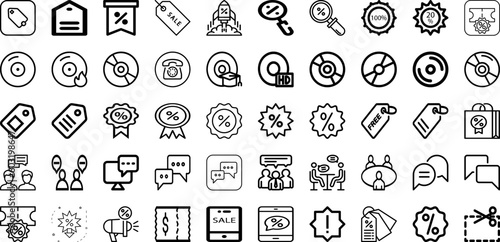 Set Of Disc Icons Collection Isolated Silhouette Solid Icons Including Equipment, Body, Disc, Concept, Vector, Sport, Disk Infographic Elements Logo Vector Illustration