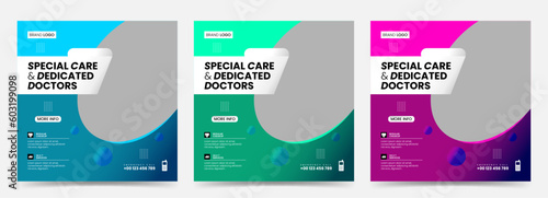 Healthcare social media post for hospital clinic web banner