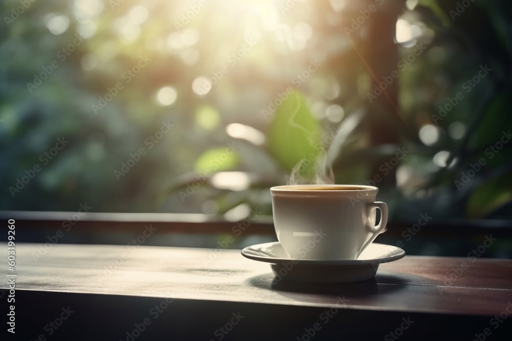 A cup of coffee in the morning AI Generative A cup of coffee in the morning AI Generative