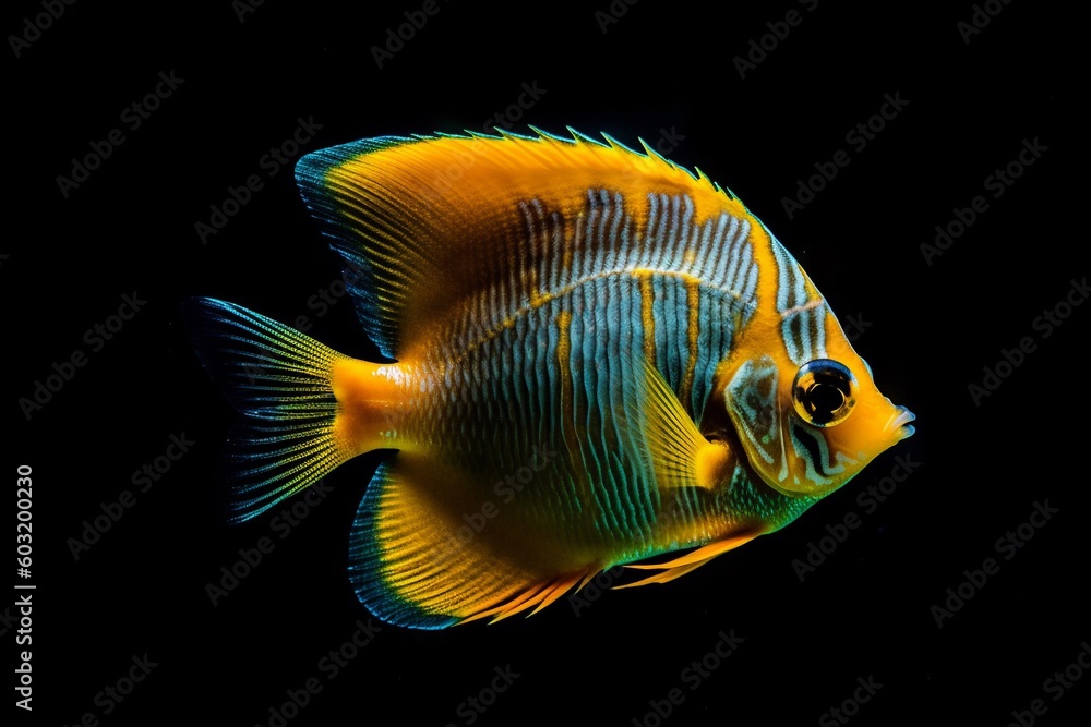 Portrait butterfly fish in the aquarium Portrait butterfly fish in the aquarium