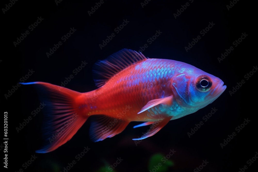 Portrait beautiful fish in the aquarium AI Generative