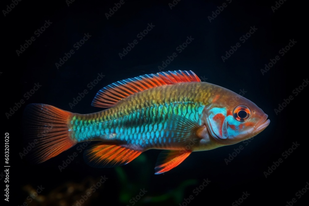 Portrait beautiful fish in the aquarium AI Generative Portrait beautiful fish in the aquarium AI Generative