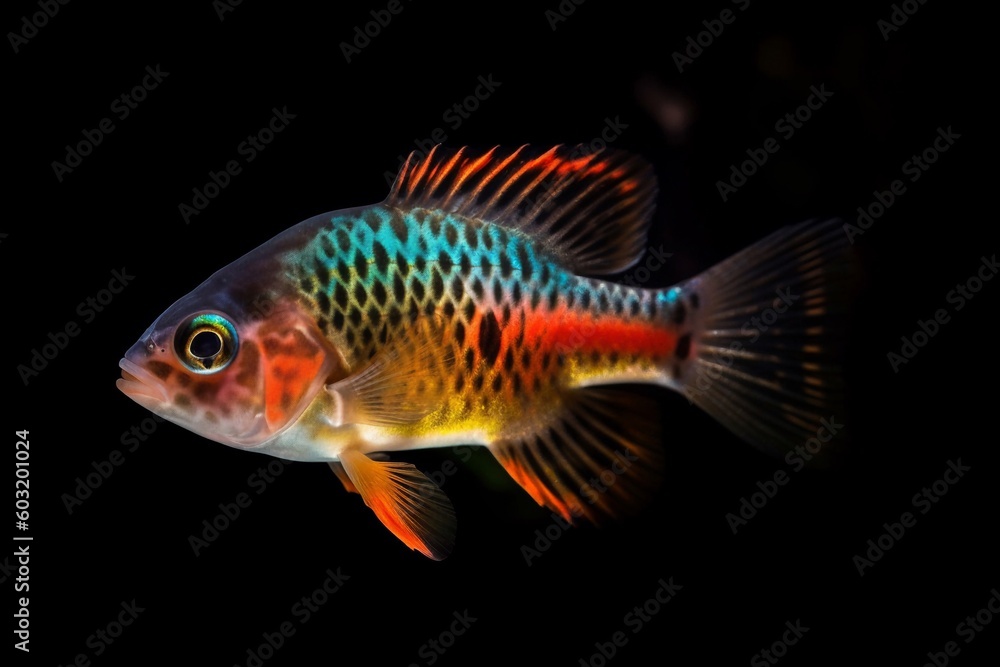 Portrait beautiful fish in the aquarium AI Generative