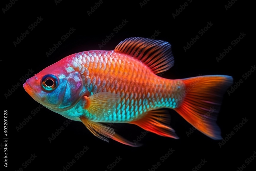 Portrait beautiful fish in the aquarium AI Generative Portrait beautiful fish in the aquarium AI Generative