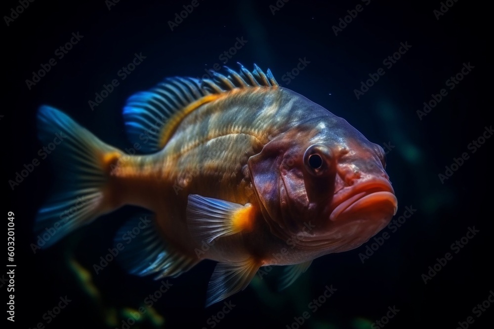 Portrait a beautiful fish on the aquarium AI Generative Portrait a beautiful fish on the aquarium AI Generative