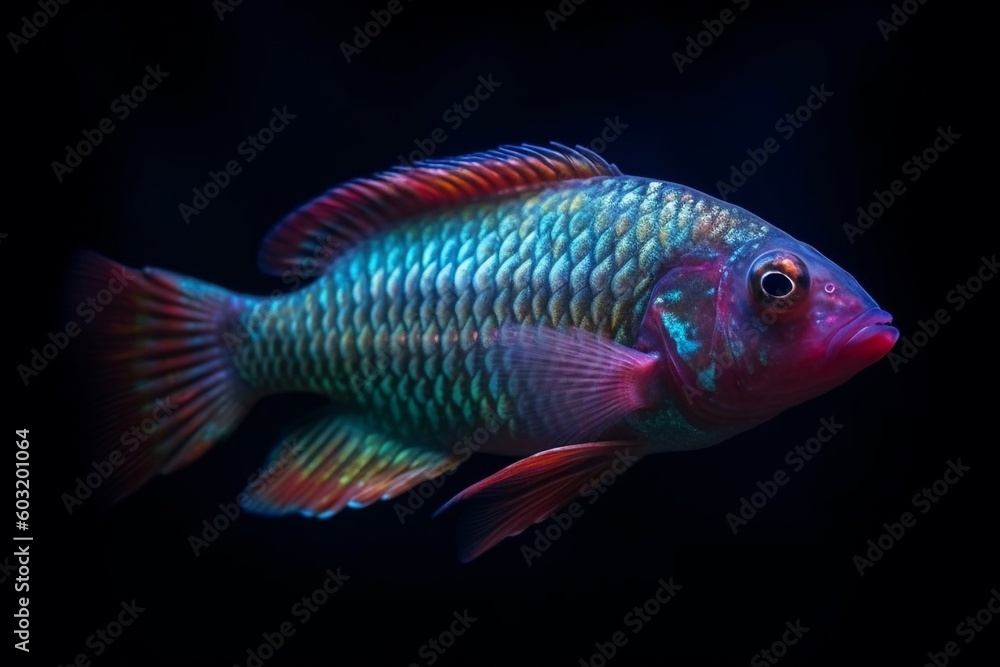 Portrait a beautiful fish on the aquarium AI Generative Portrait a beautiful fish on the aquarium AI Generative