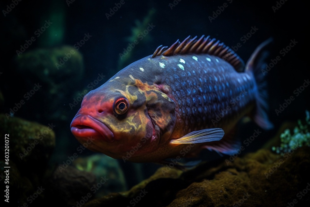 Portrait a beautiful fish on the aquarium AI Generative Portrait a beautiful fish on the aquarium AI Generative