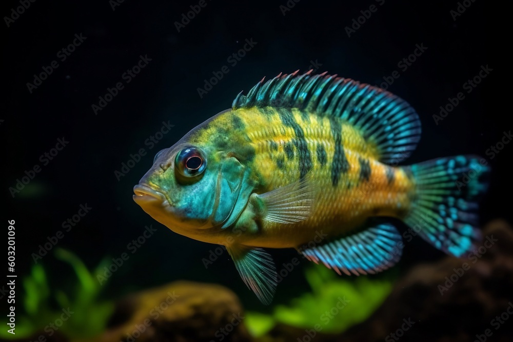 Portrait a beautiful fish on the aquarium AI Generative Portrait a beautiful fish on the aquarium AI Generative