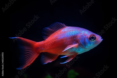 Portrait beautiful fish in the aquarium AI Generative