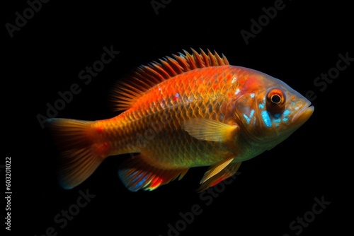 Portrait beautiful fish in the aquarium AI Generative