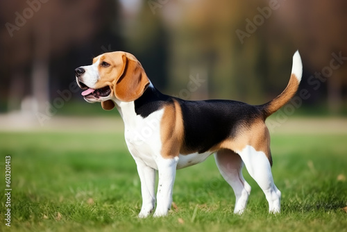 cute beagle posing in the park, pet photography © Ployker