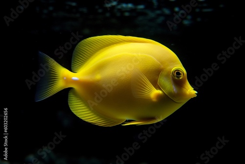 Portrait yellow tank fish AI Generative