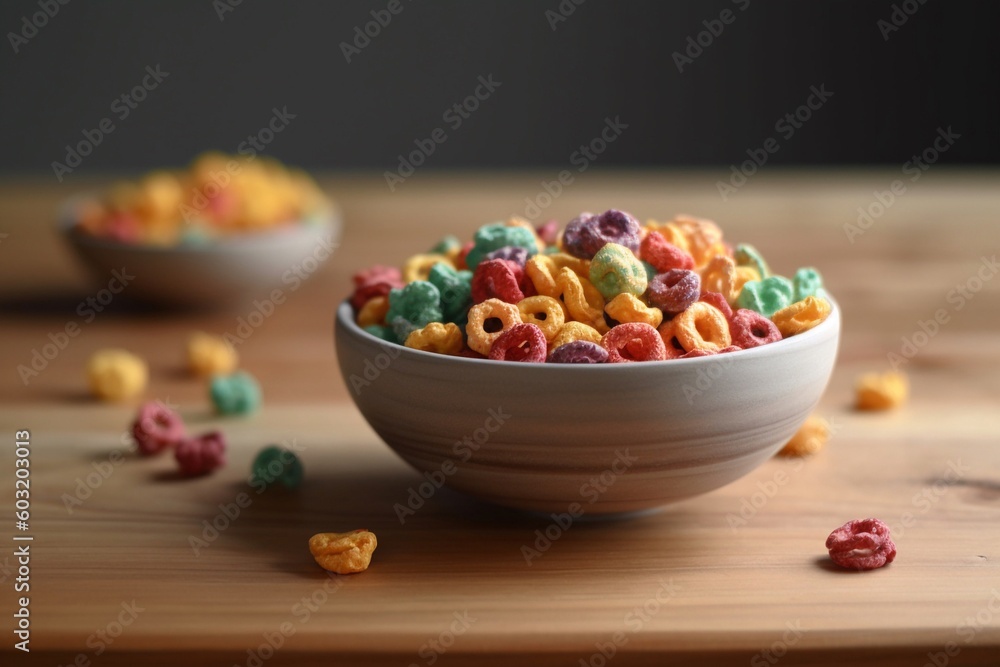 A bowl mixed cereals on the table A bowl mixed cereals on the table