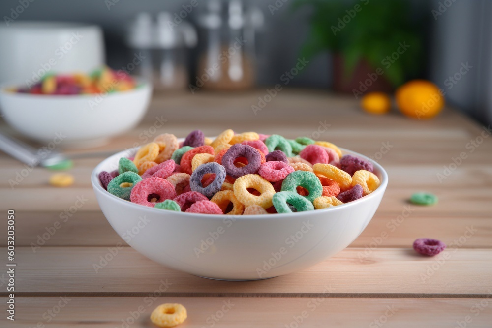 A bowl mixed cereals on the table A bowl mixed cereals on the table