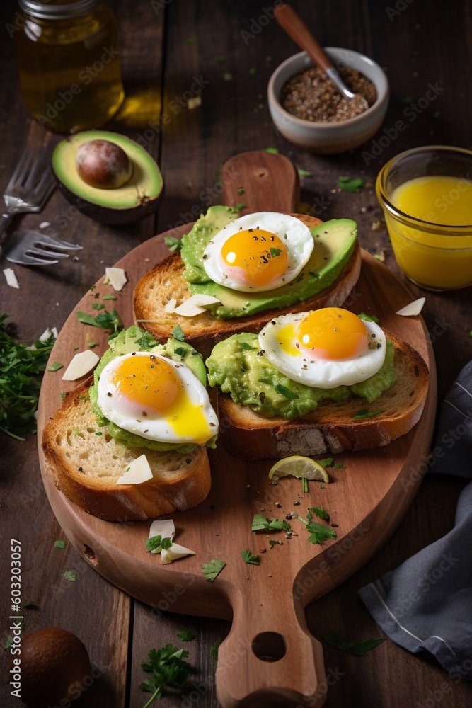 fried eggs with bred and avocado AI Generative fried eggs with bred and avocado AI Generative