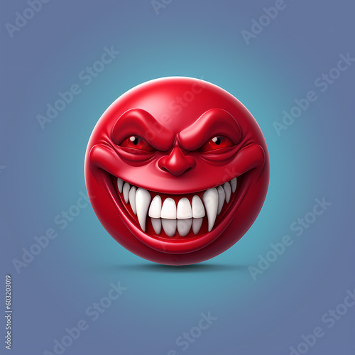 Vampire red emoji. Generated by AI