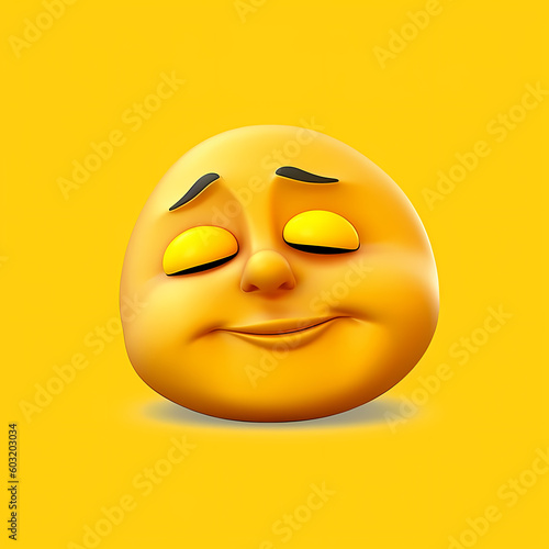 Yellow emoji taking a nap.  AI Generative  