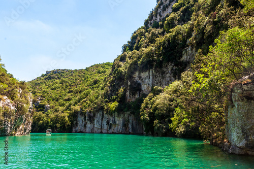 Exterior shot of the Gorges du Verdon, in the French Provence, on a beautiful summer day. This areas is also known as the european grand canyon. © Goldilock Project