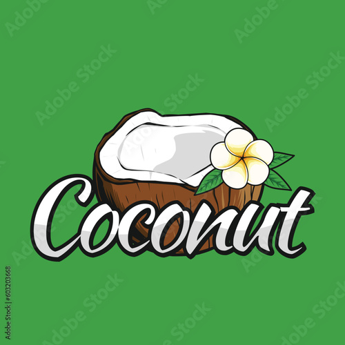 coconut typography design for summer