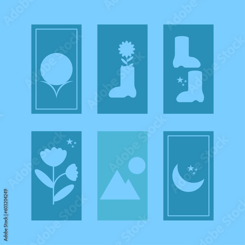 A blue background with a picture of a tarot astrology card