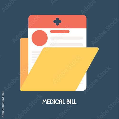 A medical bill is an illustration of a folder