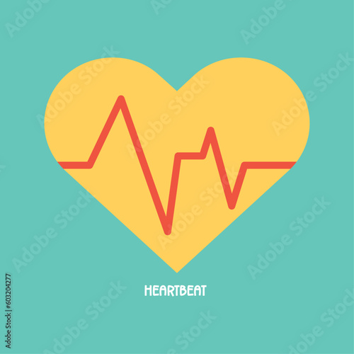 heartbeat cardiograph health care vector illustration