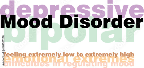 A vector poster emphasizing on mood disorders like bipolar and depression