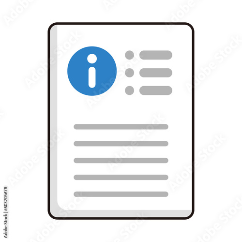 Information file icon. Guidance. Instruction manual. Vector.