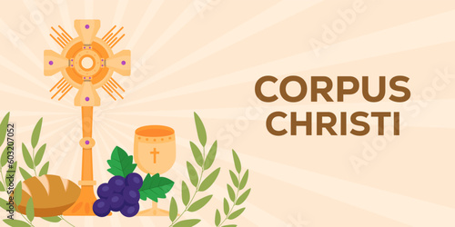 horizontal banner corpus christi in flat design illustration