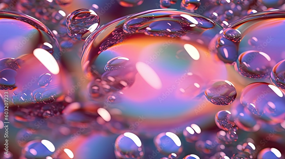 seamless iridescent surface of a bubble floating in a zero gravity ...
