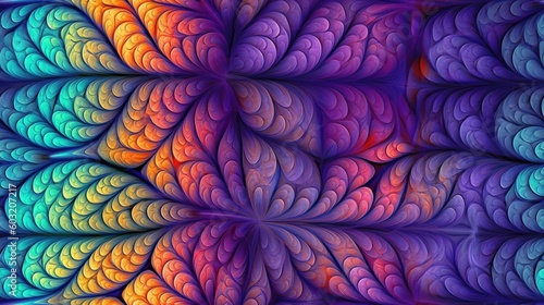 seamless intricate fractal patterns found in a higher-dimension background texture, tile, 8K, generative ai