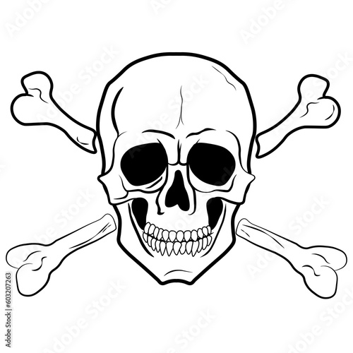 dangerous goods skull and crossbones on white transparent background, Vector illustration 