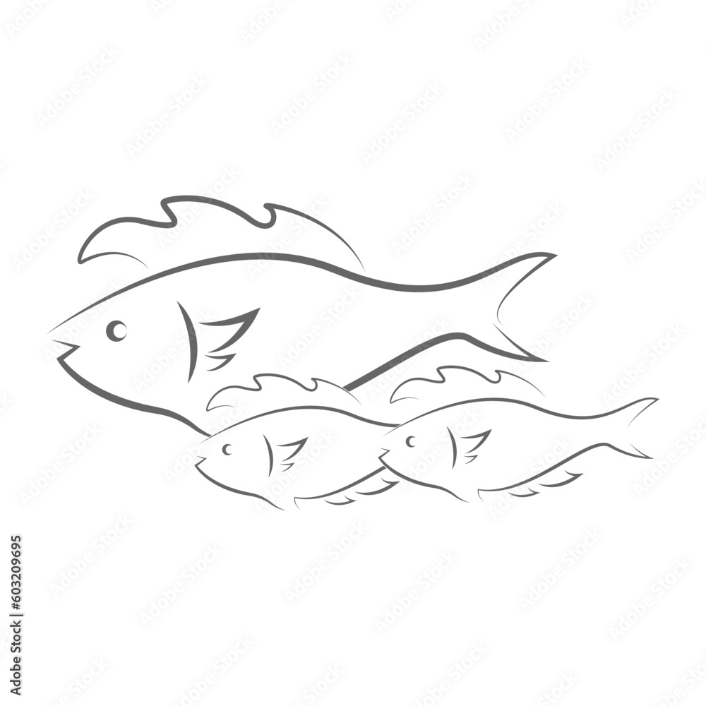 Naklejka premium fish logo vector illustration design