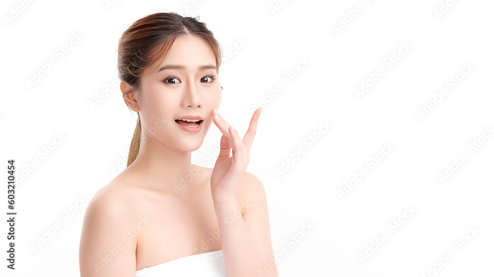 Beautiful young asian woman with clean fresh skin on white background, Face care, Facial treatment, Cosmetology, beauty and spa, Asian women portrait. Beautiful young asian woman with clean fresh skin on white background, Face care, Facial treatment, Cosmetology, beauty and spa, Asian women portrait.