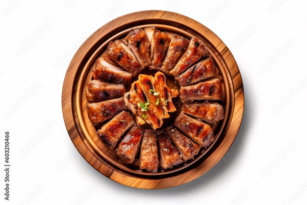 Chicken slice on the wooden cutting board AI Generative Chicken slice on the wooden cutting board AI Generative