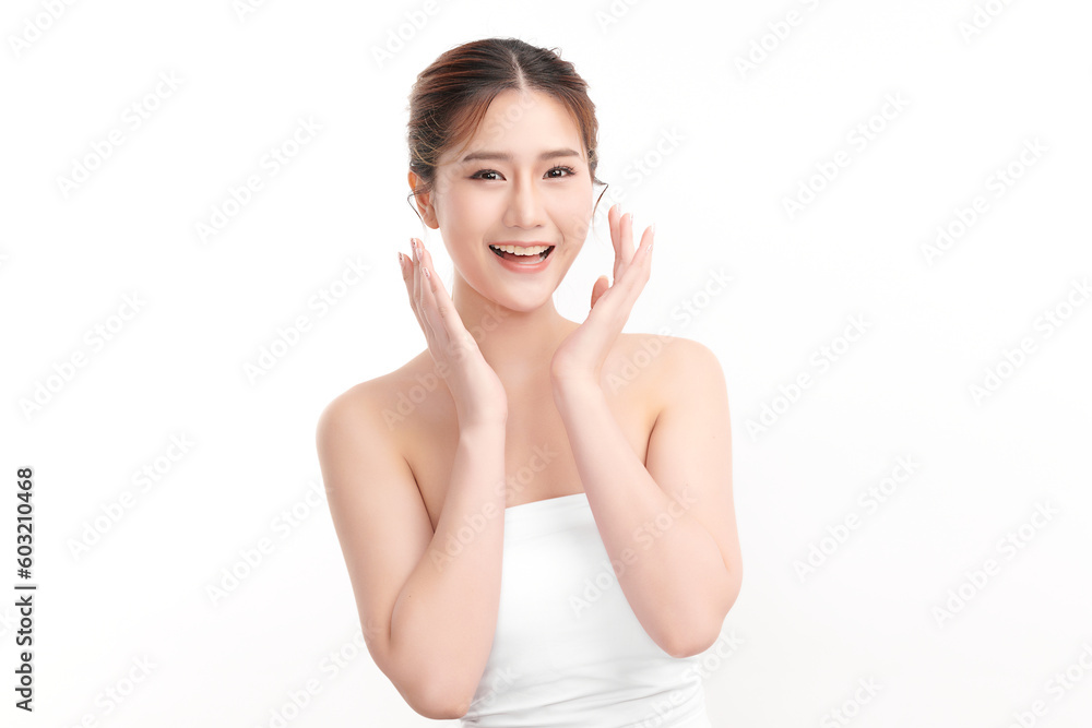 Beautiful young asian woman with clean fresh skin on white background, Face care, Facial treatment, Cosmetology, beauty and spa, Asian women portrait. Beautiful young asian woman with clean fresh skin on white background, Face care, Facial treatment, Cosmetology, beauty and spa, Asian women portrait.