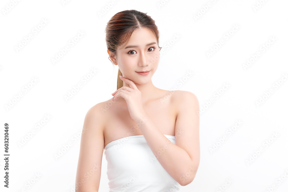 Beautiful young asian woman with clean fresh skin on white background, Face care, Facial treatment, Cosmetology, beauty and spa, Asian women portrait. Beautiful young asian woman with clean fresh skin on white background, Face care, Facial treatment, Cosmetology, beauty and spa, Asian women portrait.