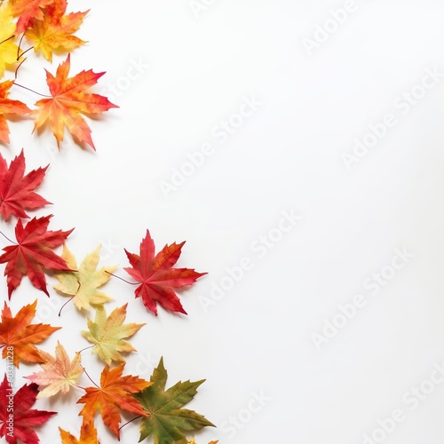 maple leaves on flat white background