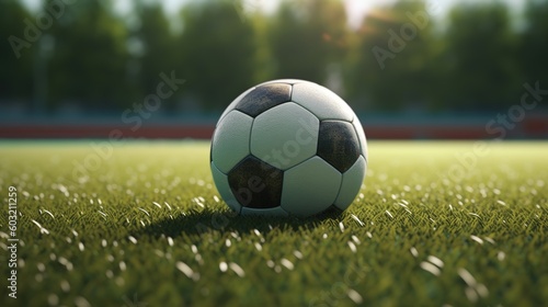 closeup of soccer ball on the field