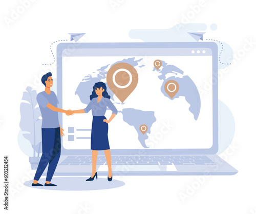 Technical support teams working together to build an engineering system. Software development and it operations concept, isometric vector modern illustration